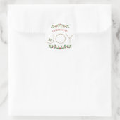 Joy Word Weihnachten Holly Festive Simple Modern Runder Aufkleber (Tasche)