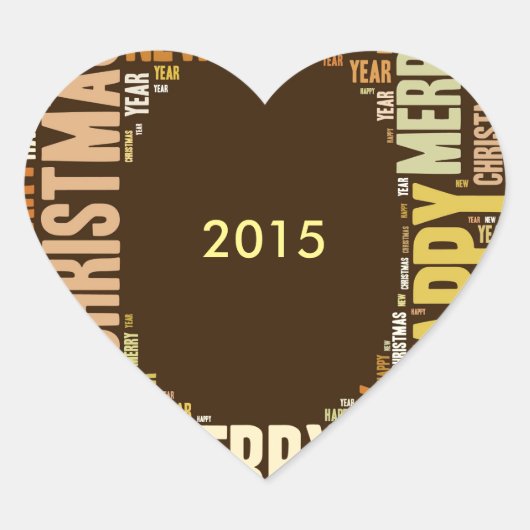 JOY WordcloY Christmas Herz-Aufkleber (Vorderseite)