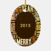 JOY WordcloY Christmas Keramikornament (Vorne)