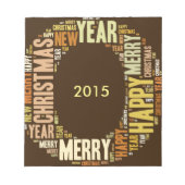 JOY WordcloY Christmas Notizblock (Vorderseite)
