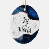 Joy World Elegant Blue Gold Glitzer Geode Keramik Ornament (Rechts)
