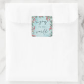 Joy World Religious Christmas Rustic Holiday Blue Quadratischer Aufkleber (Tasche)