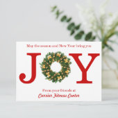 Joy Wreath Business - 3x5 Weihnachtskarte Einladung (Stehend Vorderseite)