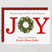 Joy Wreath Business - 6x8 Weihnachtskarte Feiertagskarte (Vorne/Hinten)