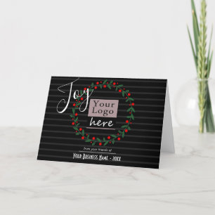 Joy Wreath Business Logo und Foto Feiertagskarte