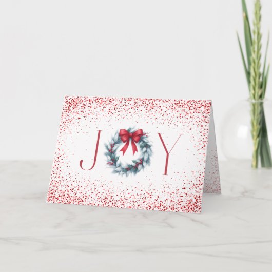 Joy Wreath Christmas Card Karte (Vorderseite)
