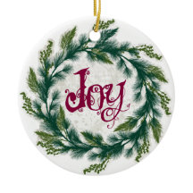 Joy Wreath Christmas Ornament