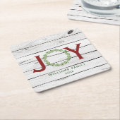 Joy Wreath Family Christmas Rechteckiger Pappuntersetzer (angewinkelt)