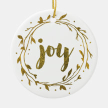 Joy Wreath Gold Weihnachtsfamilie Ornament
