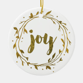 Joy Wreath Gold Weihnachtsfamilie Ornament