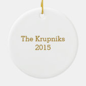 Joy Wreath Gold Weihnachtsfamilie Ornament (Hinten)