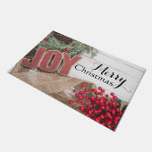 Joy & Wreath Holiday Collection Fußmatte (Schrägansicht)
