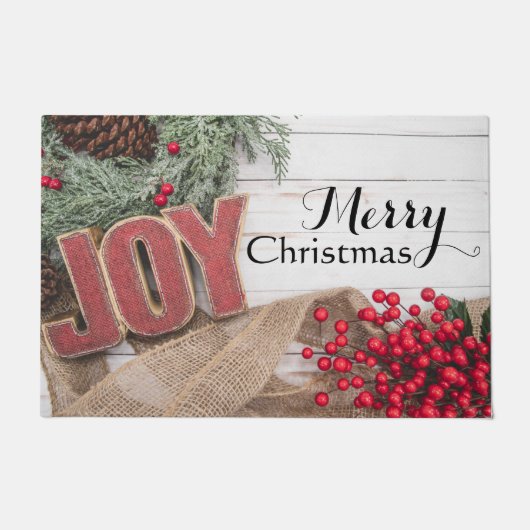 Joy & Wreath Holiday Collection Fußmatte (Vorderseite)