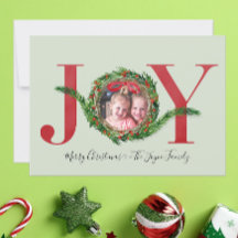 Joy Wreath mit Red Berries Foto Weihnachten