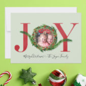 Joy Wreath mit Red Berries Foto Weihnachten Karte