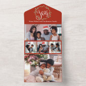 Joy Wreath Multi Foto Holiday Card All In One Einladung (Innen Boden)