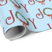 Joy Wreath On Blue Geschenkpapier (Rolleneckpunkt)