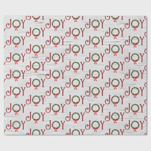 Joy Wreath on White Birch Geschenkpapier (Flach)