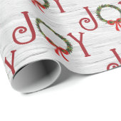Joy Wreath on White Birch Geschenkpapier (Rolleneckpunkt)