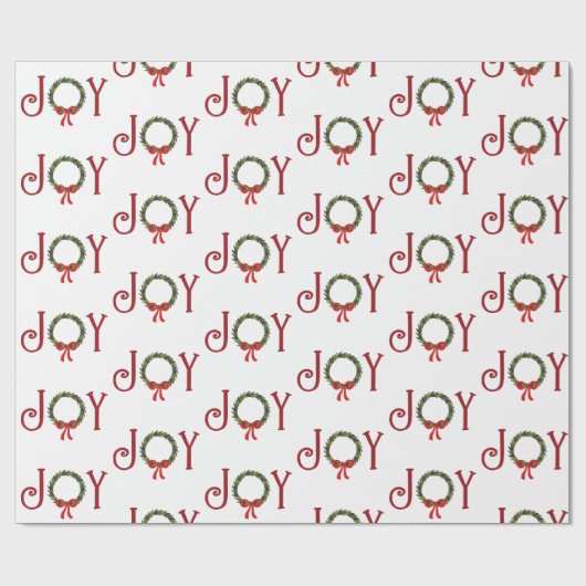 Joy Wreath on White Geschenkpapier (Flach)