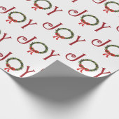 Joy Wreath on White Geschenkpapier (Ecke)