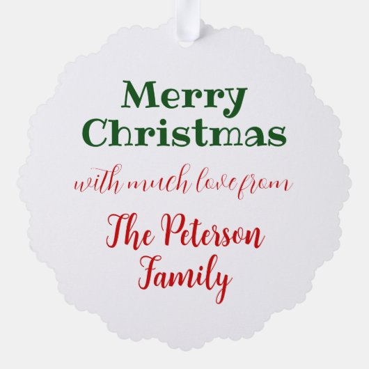 Joy Wreath Ornament Karte (Rückseite)