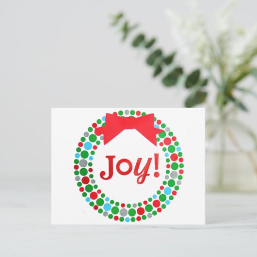Joy Wreath Postkarte (Stehend Vorderseite)
