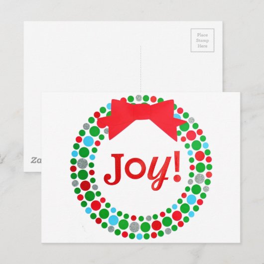 Joy Wreath Postkarte (Vorne/Hinten)