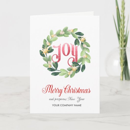 Joy, Wreath Stars Frohe Weihnachten Unternehmen (Vorderseite)