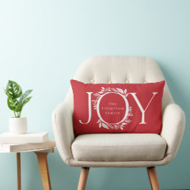 Joy Wreath Weihnachtsfeiertag Red Throw Gifting Lendenkissen