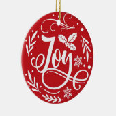 JOY | Wünschen Sie sich ein frohes Weihnachtsfest Keramik Ornament (Rechts)