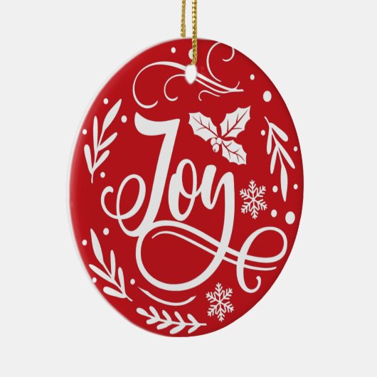 JOY | Wünschen Sie sich ein frohes Weihnachtsfest Keramik Ornament (Rechts)