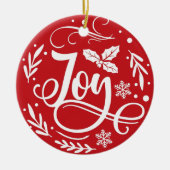 JOY | Wünschen Sie sich ein frohes Weihnachtsfest Keramik Ornament (Vorne)