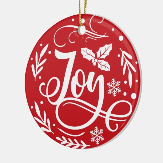 JOY | Wünschen Sie sich ein frohes Weihnachtsfest Keramik Ornament (Links)