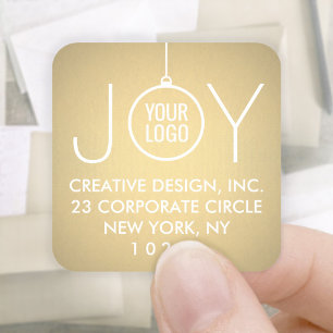 JOY Your Logo Imitate Gold Foil Rücksendeadressen- Quadratischer Aufkleber