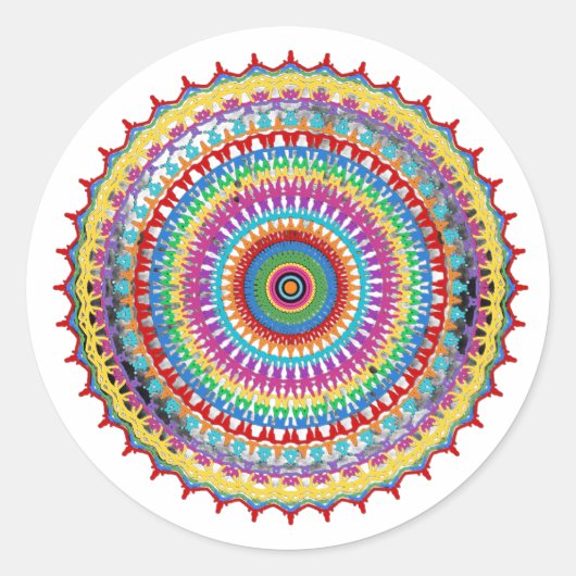 Joyburst Mandala clipart Runder Aufkleber (Vorderseite)