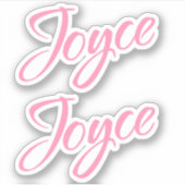 Joyce Decorative Name in Pink x2 Aufkleber (Vorderseite)