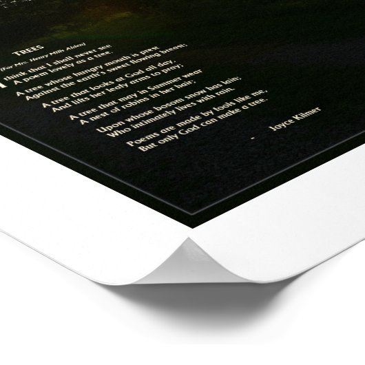 Joyce Kilmer Gedicht Trees 8 1/2 x 11 Poster (Ecke)