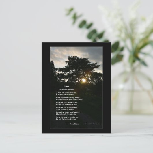 Joyce Kilmer "Trees" illustriert von Enkelin Postkarte (Stehend Vorderseite)