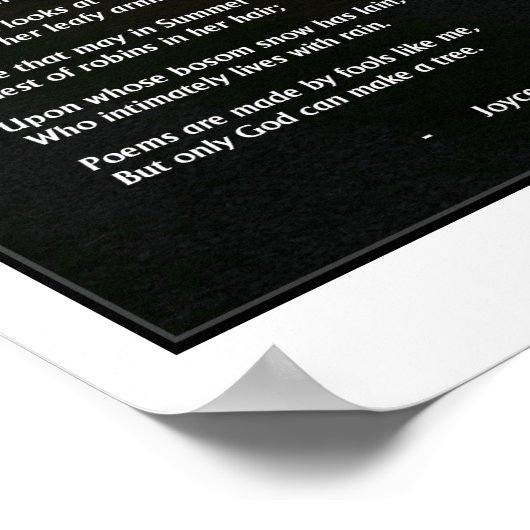 Joyce Kilmers "Trees"-Grafik von Miriam A Kilmer Poster (Ecke)