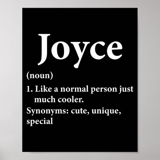 Joyce Name Definition Funny D Poster (Vorne)