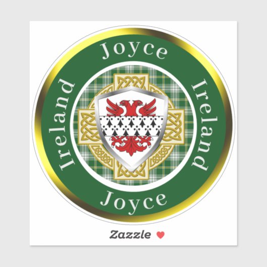 Joyce Shield & Celtic Cross Personalisiert Aufkleber (Blatt)