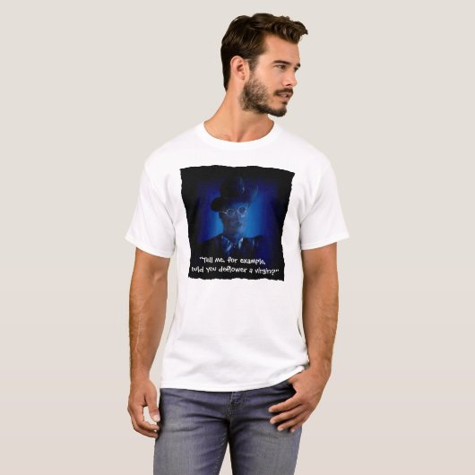 Joyce-Zitat "Deflower eine Jungfrau-" T-Shirt (Vorne ganz)