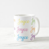 JoycenamensTasse - Weiß u. Pastelle Kaffeetasse (VorderseiteRechts)