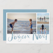 Joyeaux Weihnachten Beach Foto Weihnachtskarte (Vorne/Hinten)