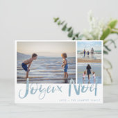 Joyeaux Weihnachten Beach Foto Weihnachtskarte (Stehend Vorderseite)
