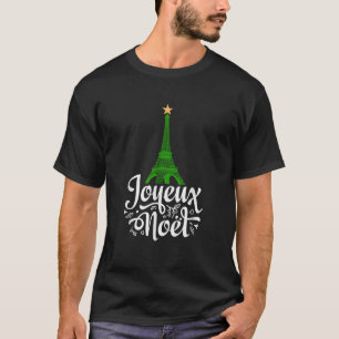 Joyeaux Weihnachten French Christmas Eiffel Tower  T-Shirt