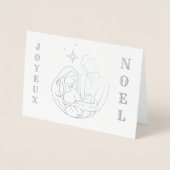 Joyeaux Weihnachten Krippe Weihnachten Folienkarte (Vorderseite)