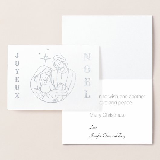 Joyeaux Weihnachten Krippe Weihnachten Folienkarte (Anzeige)