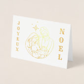 Joyeaux Weihnachten Krippe Weihnachten Folienkarte (Vorderseite)